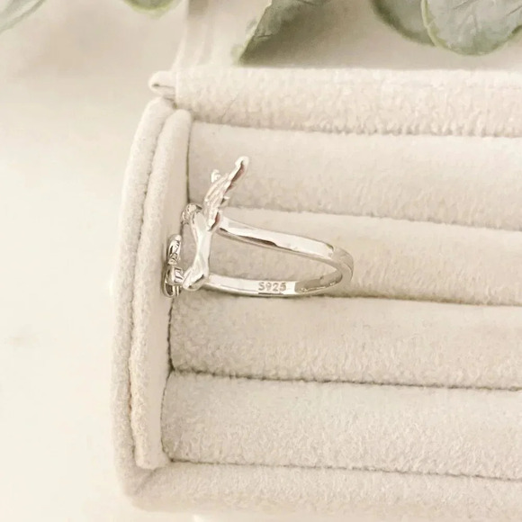 925 Sterling Silver Hummingbird Ring Bird Ring Tree Branch Ring Leaf Ring - Picture 9 of 9